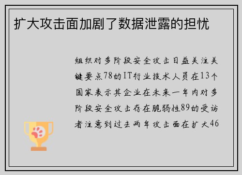 扩大攻击面加剧了数据泄露的担忧  扩大攻击面加剧了数据泄露的担忧